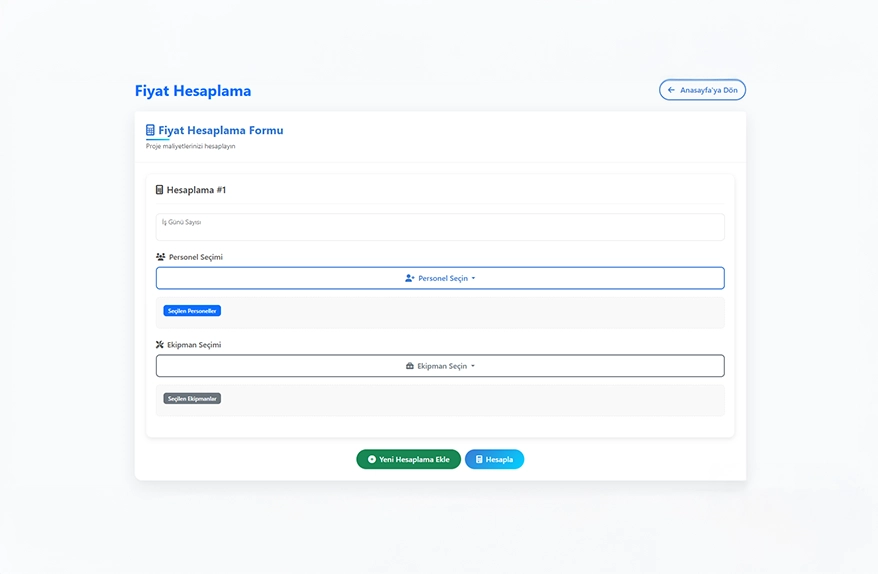 Personel ve Ekipman Yönetim Sistemi